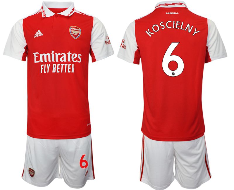 Men 2022-2023 Club Arsenal home red #6 Soccer Jersey->customized soccer jersey->Custom Jersey